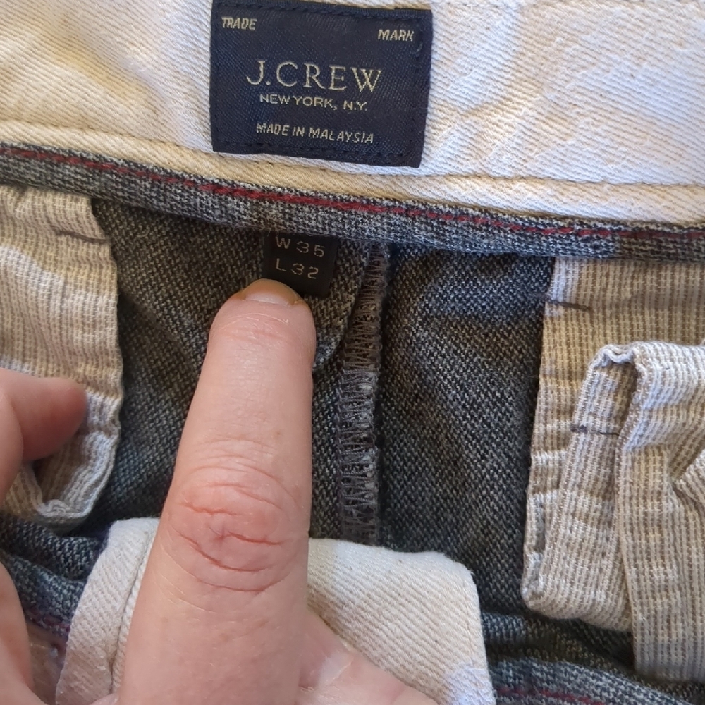 Men's J Crew Pants 35 x 32 484 Slim Brushed Twill - Picture 2 of 4